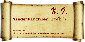Niederkirchner Irén névjegykártya